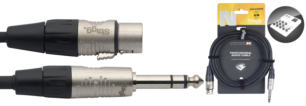6M/20Ft Audio Ster.Plg-Xlrf Dl - 2