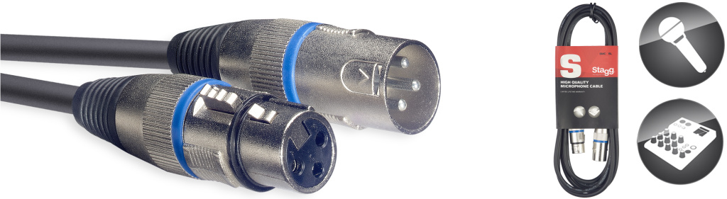 6M/20FT MIKE CBL XLRf-XLRm/BLU - 2