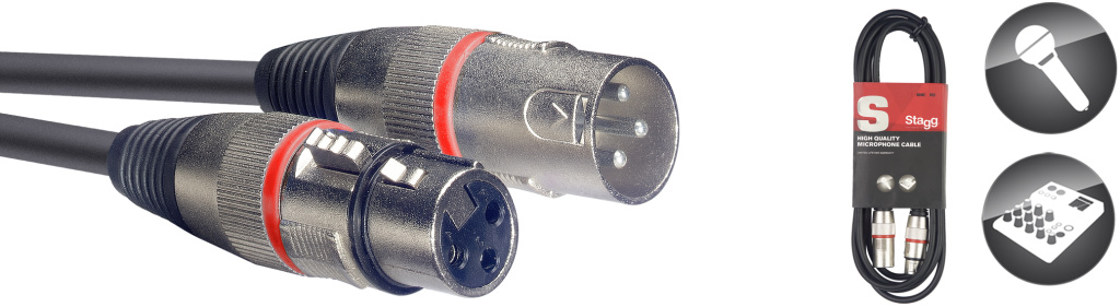 6M/20FT MIKE CBL XLRf-XLRm/RED - 2