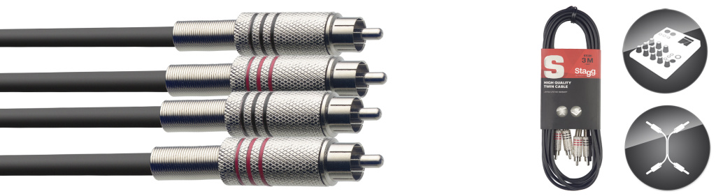 6M/20FT TWIN CABLE RCAm-RCAm - 2