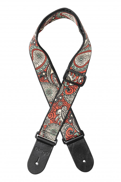 Woven Strap Paisley1 Red