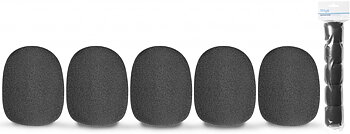 5 Blk Mic Windscreens-O.D 35Mm