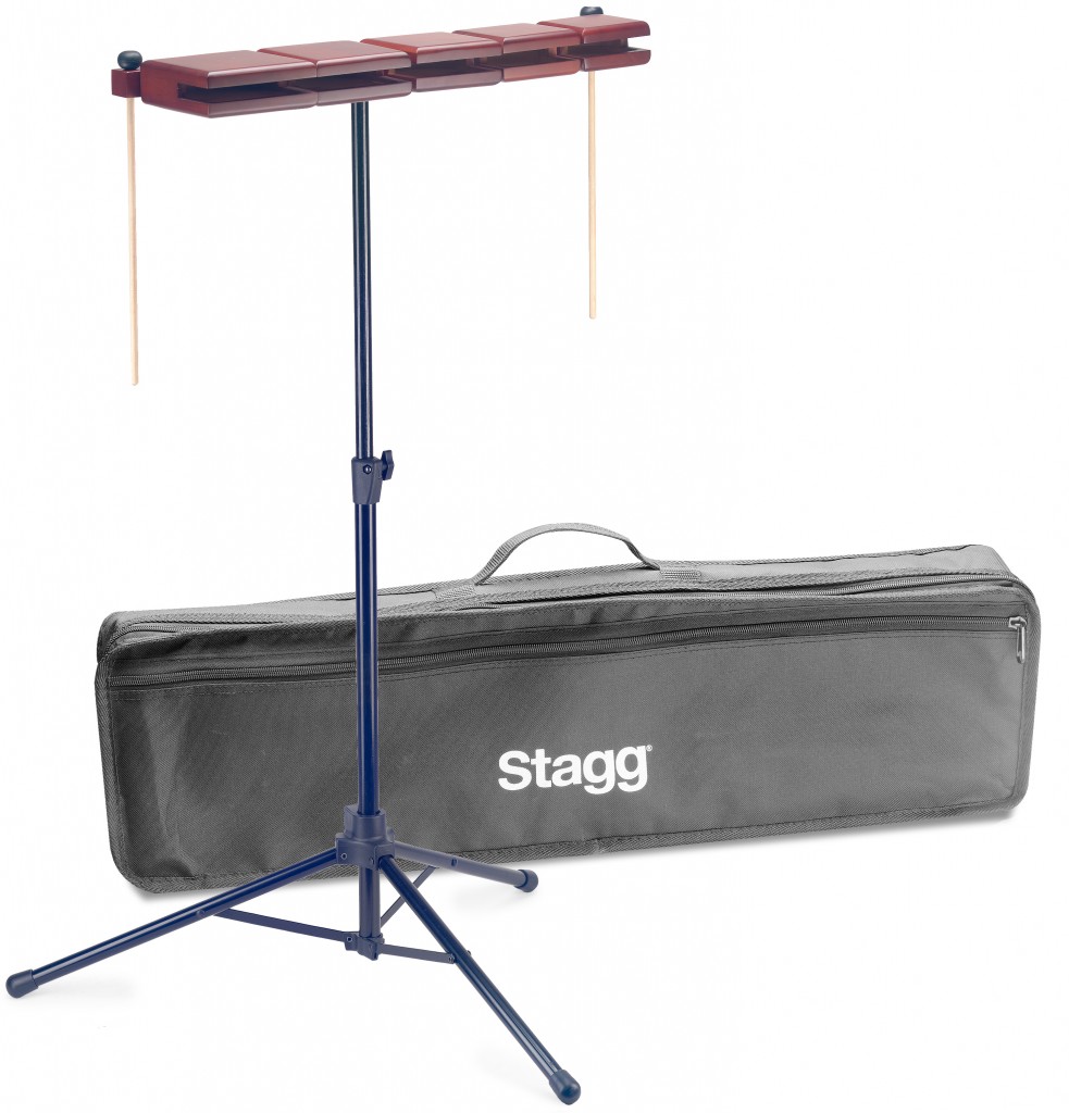 5Pc Wood Temple Block+Stnd+Bag