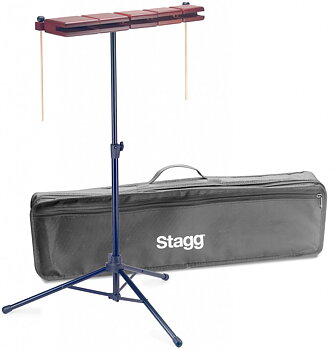 5Pc Wood Temple Block+Stnd+Bag