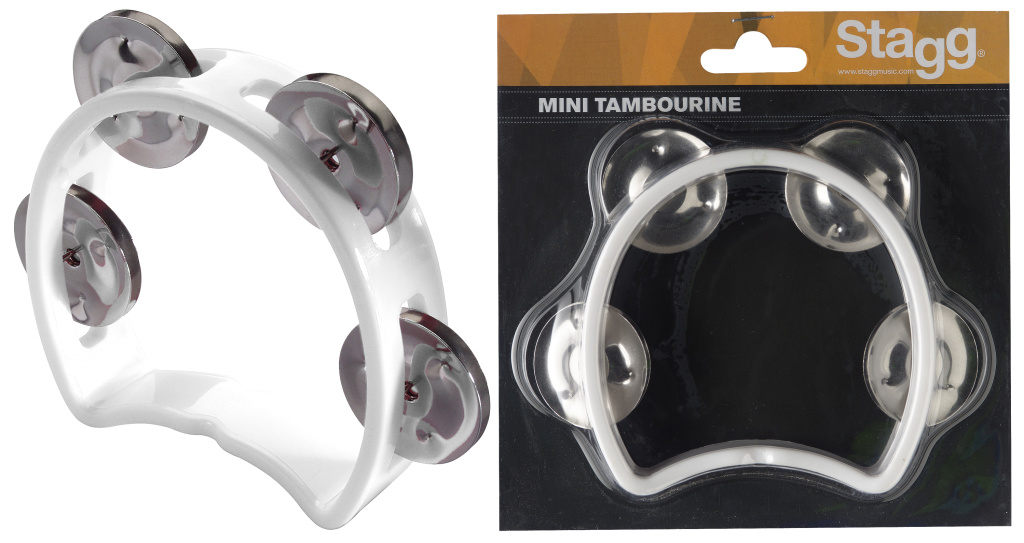 Cutaway Tambourine 4Jing White