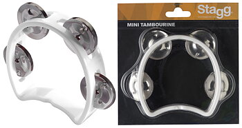Cutaway Tambourine 4Jing White