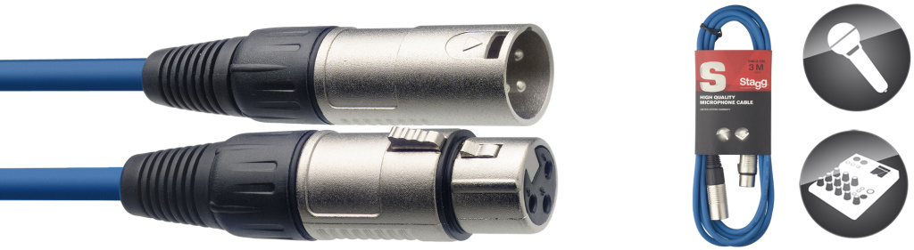 3M/10F Blue Mike Cbl Xlrf-Xlrm