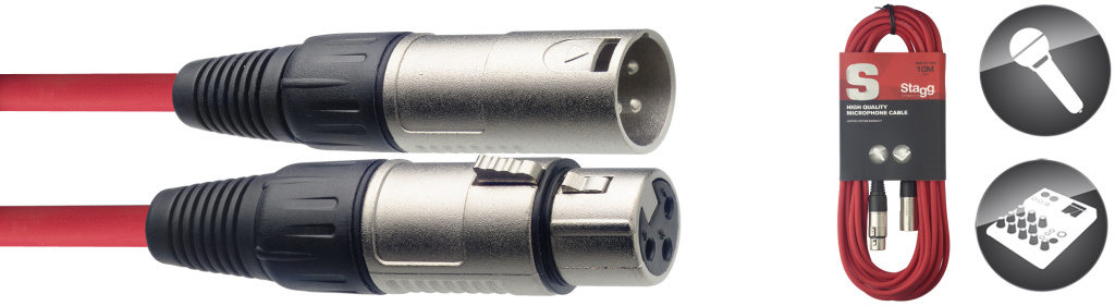 10M/33F Red Mic Cbl Xlrf-Xlrm