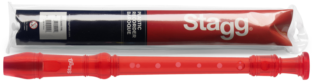 Recorder Plast,Baroque Fgr,Red