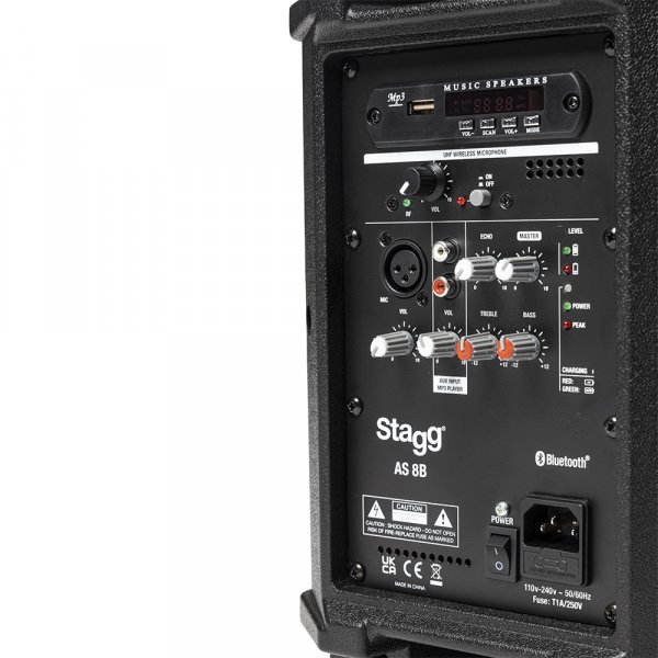 8" Battery Powered Speaker BT+UHF EU         - 3
