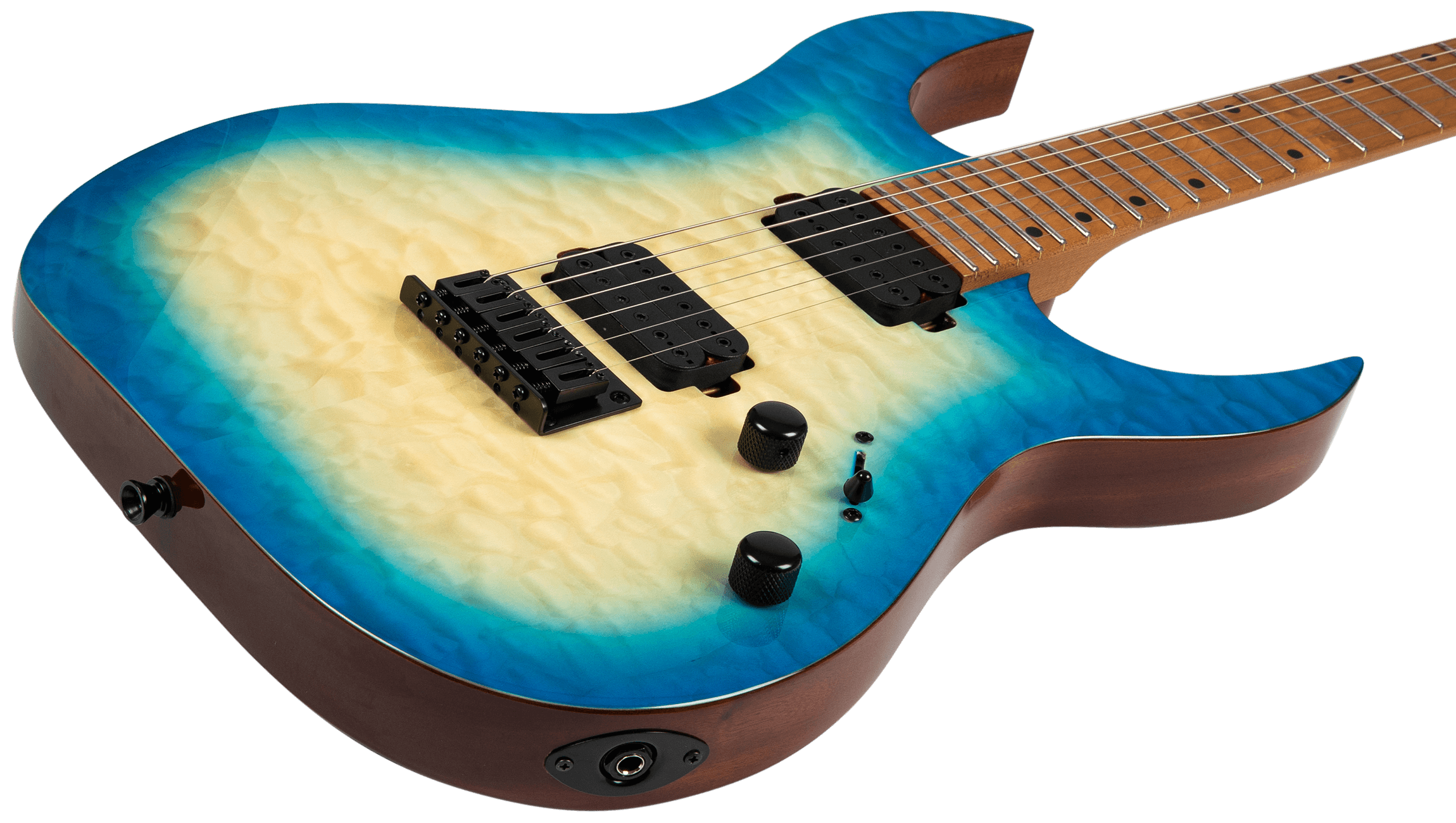 Spira Guitars S-500 QAB Trans Aqua Blue - 3