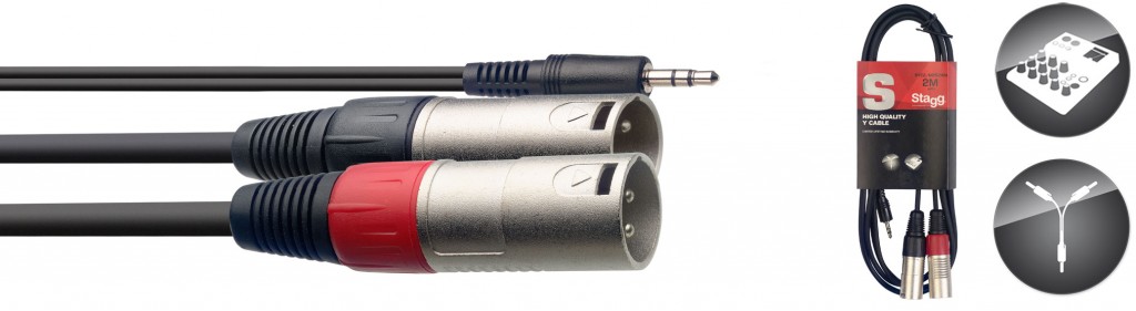 2M/6F Split Minist.Plug -2Xlrm