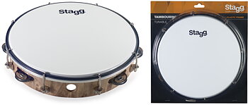 10"Tambourine 1Rw Jg/Plst Wood