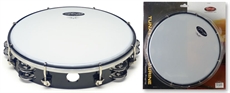 10"Tambourine 2Row Jg/Plast Bk