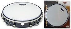 10"Tambourine 2Row Jg/Plast Bk
