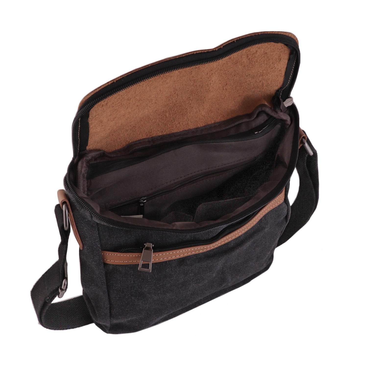 Kanvas axelväska / väska, khaki - 3