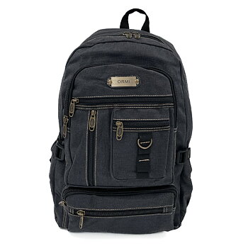 Ryggsäck canvas-tyg, svart