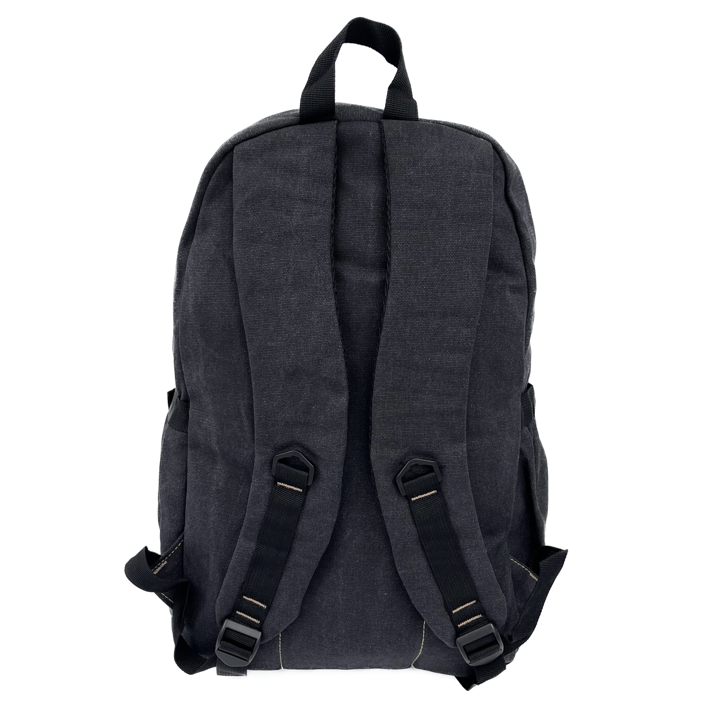 Ryggsäck canvas-tyg, svart - 4