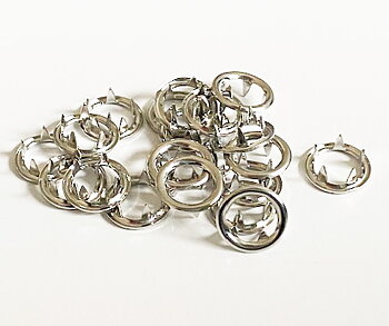 Snap-on button ring Silvercoloured