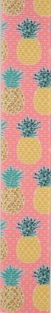 Printed ribbon pineapple on pink 22mm