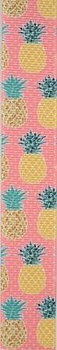 Printed ribbon pineapple on pink 22mm