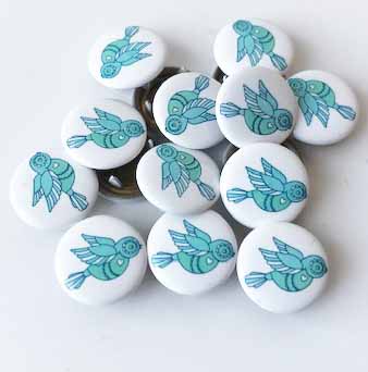 Snap-on button Blue bird Vintage in my heart