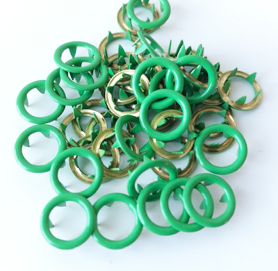 Snap-on button ring Green