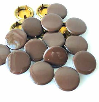 Snap-on button Coverd Brown