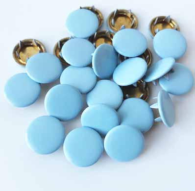 Snap-on button Coverd Light blue