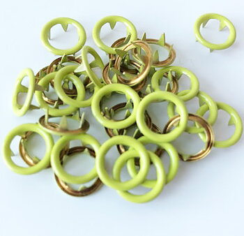 Snap-on button ring Lime