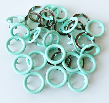 Tryckknapp ring Ljus mint