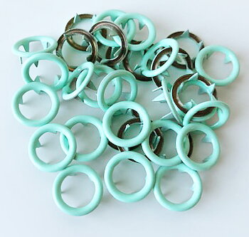Snap-on button ring Light mint