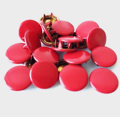 Snap-on button Coverd Red