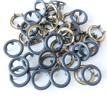 Snap-on button ring Dark grey