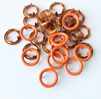 Snap-on button ring Orange