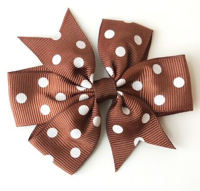 Bow Brown polkadot 80x80mm