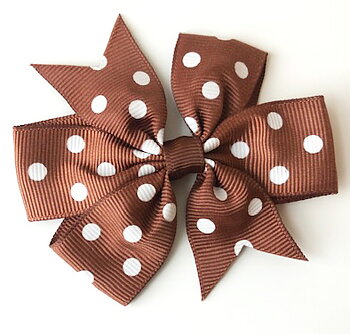 Bow Brown polkadot 80x80mm
