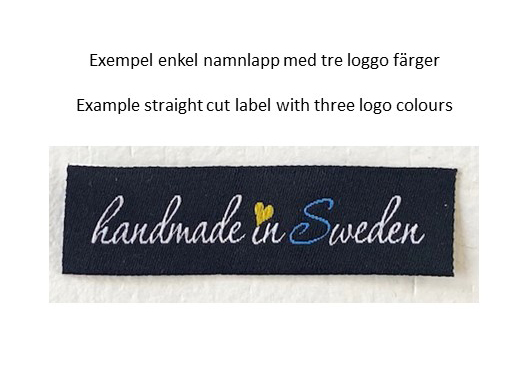 Straight cut woven label custommade template A-C 3 colour logo 300pcs - 2