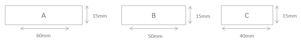 Straight cut woven label custommade template A-C 3 colour logo 300pcs