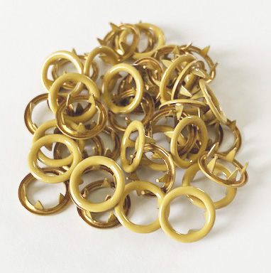 Snap-on button ring pale mustard - 2
