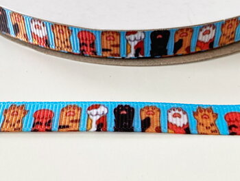 Printed ribbon paws 10mm