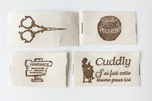 Printed cotton labels 4pcs Florence