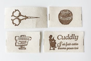Printed cotton labels 4pcs Florence