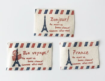 Tryckt bomullsband France 30x22mm