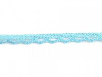 Non elastic lace cotton light turquise 10mm
