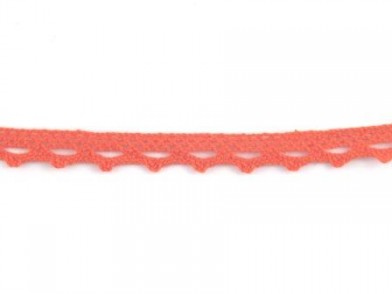 Non elastic lace cotton orange 10mm
