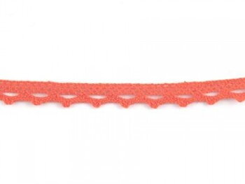 Non elastic lace cotton orange 10mm