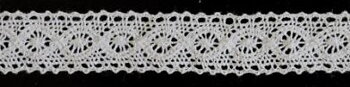 Non elastic lace cotton white 23mm