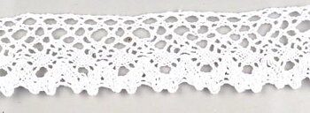 Non elastic lace cotton white 26mm