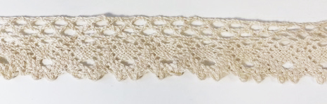 Non elastic lace cotton natural colored 30mm